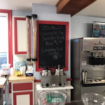 Cherry on Top Ice Cream Shoppe - a counter with a chalkboard - Ice Cream & Frozen Yogurt Near Me - Mullica Hill, New Jersey