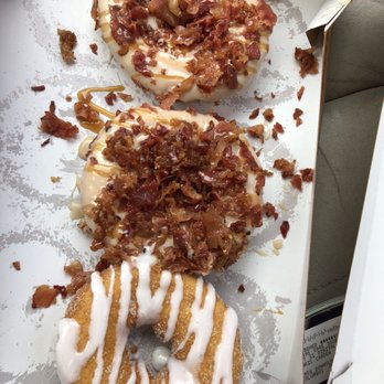 Duck Donuts - Maple Bacon with salty Carmel...Cinnamon Sugar with Vanilla Drizzle - Coffee & Tea Near Me - Dublin, Ohio