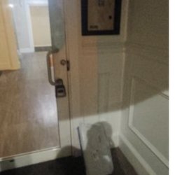 East Shore Apartments - Call box to buzz visitors in.