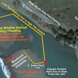 WaterTreks - Protected Wildlife Habitat also protects paddlers from River Mouth Currents.