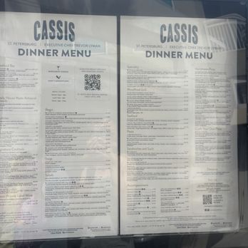 Cassis St. Pete - menu - New American Near Me - St Petersburg, Florida Cassis St. Pete - menu - New American Near Me - St Petersburg, Florida