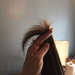 Steel Magnolia - This is a layer (that's the other hair professional's hand trying to fix the mess Samantha created)