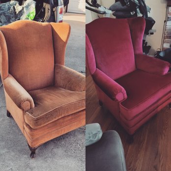 Adrian's Upholstery - Before and after 40+ year old wing back chair - Furniture Reupholstery Near Me - Hayward, California Adrian's Upholstery - Before and after 40+ year old wing back chair - Furniture Reupholstery Near Me - Hayward, California