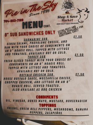 Menu photo 2 Pie In the Sky Pizza Mooresville, NC Menu photo 2 Pie In the Sky Pizza Mooresville, NC
