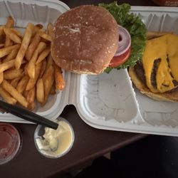 Mt Whitney Restaurant - Buffalo burger with fries
