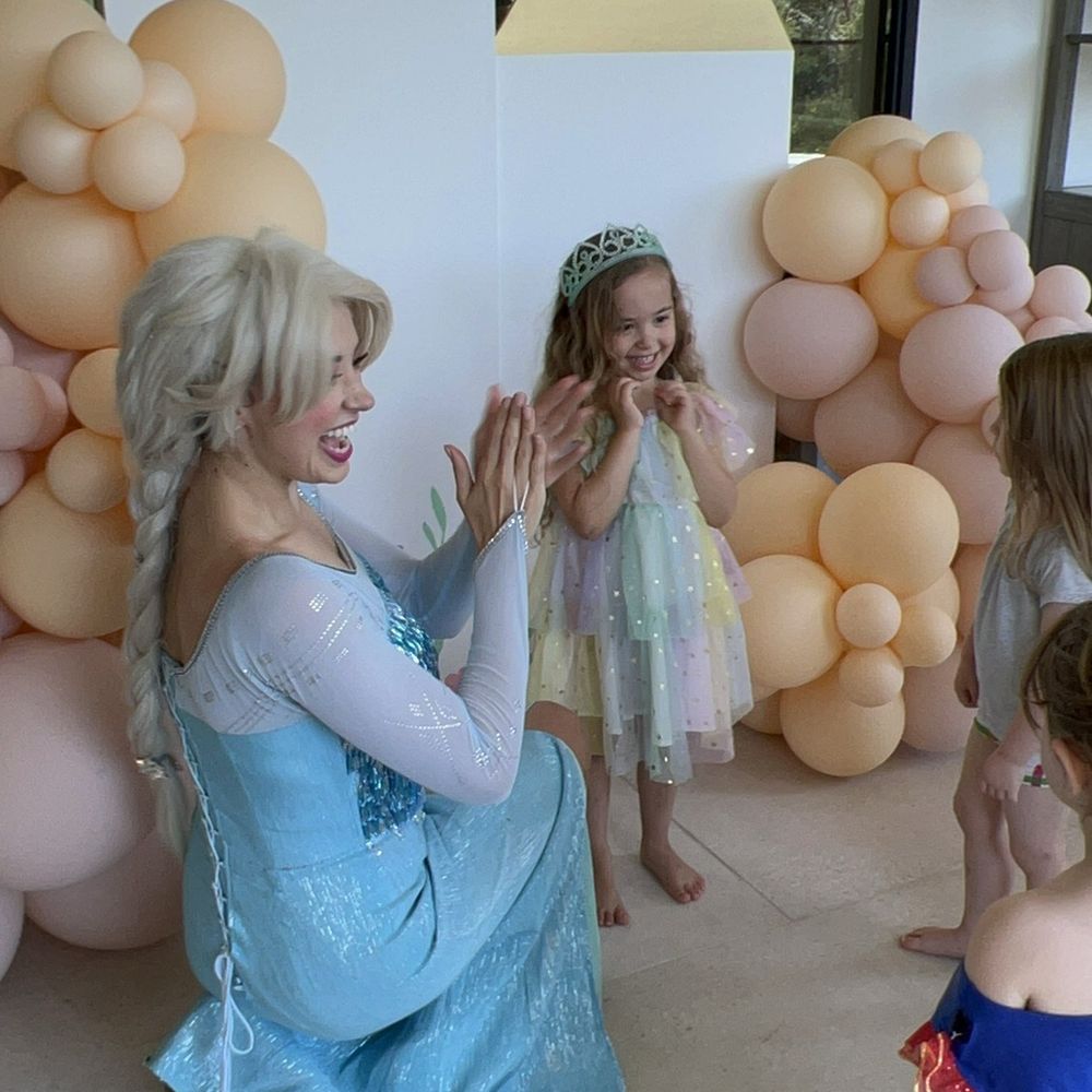 Princess Elsa and birthday girl Princess Elsa and birthday girl