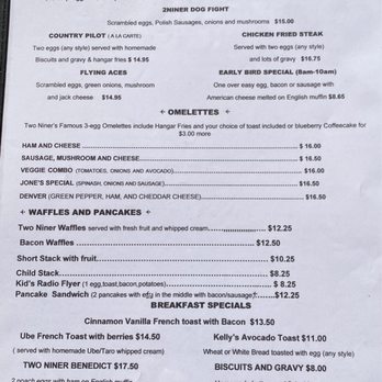 Two Niner Diner - Specials, omelets, sides (one side of the menu). - Diners Near Me - Petaluma, California Two Niner Diner - Specials, omelets, sides (one side of the menu). - Diners Near Me - Petaluma, California