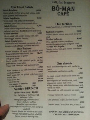 Menu photo 1 Bo Man Café Paris, 75 Menu photo 1 Bo Man Café Paris, 75