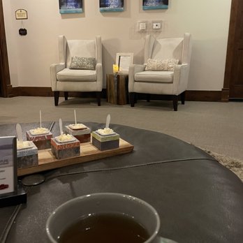 Soothe Spa - Lounge area -- tea station, and choose your own oil/scent for your massage - Day Spas Near Me - Breckenridge, Colorado