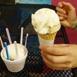 Tequila ice cream and a little bit of coffee ice cream on the bottom