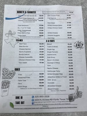 Menu photo 4 Thrifty's Clyde, TX