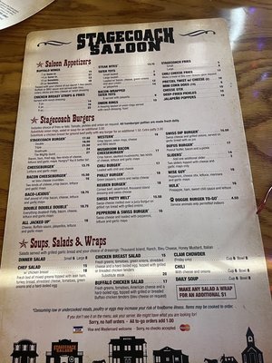 Menu photo 2 Stagecoach Saloon Fairview, OR