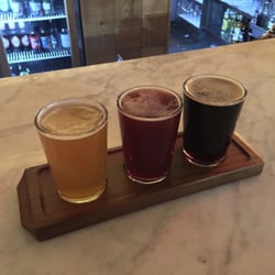Bierrex Smoke and Tap House - Beer Plank / Flight, great selections to choose from.