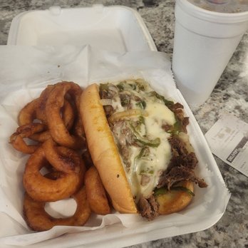 Sweet Spot Cafe - Philly cheesesteak w onion rings - Cafes Near Me - Saint Ann, Missouri Sweet Spot Cafe - Philly cheesesteak w onion rings - Cafes Near Me - Saint Ann, Missouri