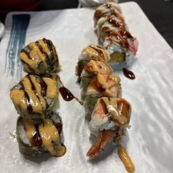 Texas roll (left) Playboy roll (mid) Hawaii roll (right)