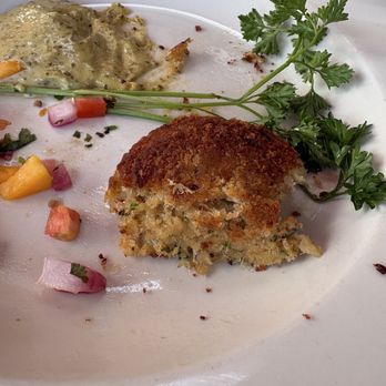The Warehouse Restaurant - "Crab" cake with very little crab. - Seafood Near Me - Marina del Rey, California The Warehouse Restaurant - "Crab" cake with very little crab. - Seafood Near Me - Marina del Rey, California