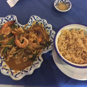 Thai Papaya Garden - 2nd part of lunch! Fried rice and Basil stir fry. - Thai Near Me - Euless, Texas