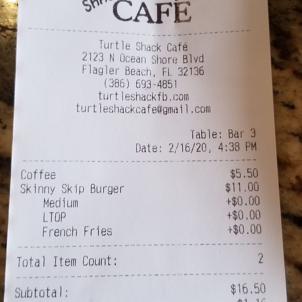 Turtle Shack - Tonight's bill - Seafood Near Me - Palm Coast, Florida Turtle Shack - Tonight's bill - Seafood Near Me - Palm Coast, Florida