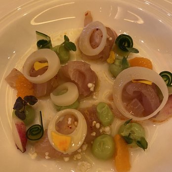 Le Cirque - Yellowtail with yuzu sauce - French Near Me - Las Vegas, Nevada Le Cirque - Yellowtail with yuzu sauce - French Near Me - Las Vegas, Nevada