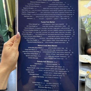 Sasa - Menu - Japanese Near Me - Walnut Creek, California