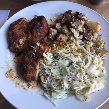Earls Kitchen + Bar - Cajun Chicken - chicken was good, sides need improvement & are slathered in mayo. I would suggest salad or rice. - Canadian (New) Near Me - Mississauga, Ontario
