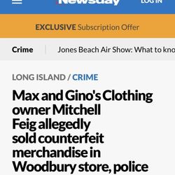 Max & Gino's Clothing - Fake goods sold here