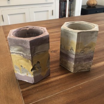 Makers Mess - One of a kind concrete planters - Art Classes Near Me - Los Angeles, California