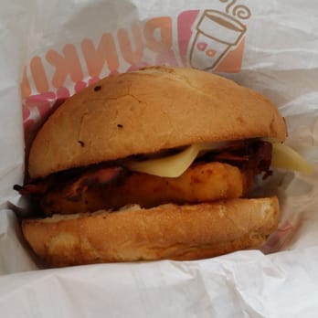 Dunkin' - My amazing chicken bacon sandwich with toasted crispy buns. - Donuts Near Me - Foxborough, Massachusetts