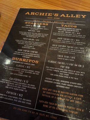 Menu photo 4 Archie’s Alley Inlet, NY Menu photo 4 Archie’s Alley Inlet, NY