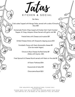Menu photo 1 Tatas Kitchen and Social Chicago, IL Menu photo 1 Tatas Kitchen and Social Chicago, IL