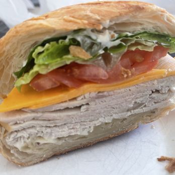 Belle Bakery Cafe - Classic Sandwich w/Turkey & Cheddar on a Butter Croissant - Cafes Near Me - Studio City, California