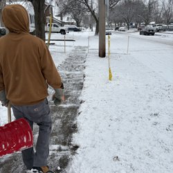 G&D Landscaping - Our shovel crew manager making sure the job was done right!