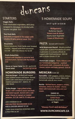 Menu photo 5 Duncan's Cafe Collingwood, ON