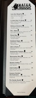 Menu photo 4 The Water Trough Austin, TX