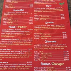 Taqueria Yuriria - Menu