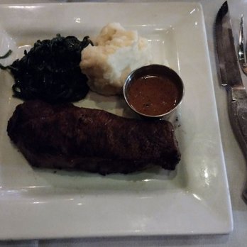 Blackstones Steakhouse - Angus steak with sauteed spinach and mashed - Steakhouses Near Me - Stamford, Connecticut Blackstones Steakhouse - Angus steak with sauteed spinach and mashed - Steakhouses Near Me - Stamford, Connecticut