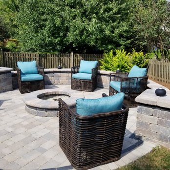 Landscapes Complete - a patio with a fire pit - Landscaping Near Me - Plainfield, Illinois Landscapes Complete - a patio with a fire pit - Landscaping Near Me - Plainfield, Illinois