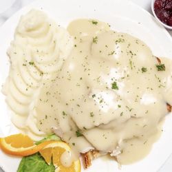 Parthenon Diner - Old Saybrook - Roasted Turkey dinner (photo is missing the green beans)
