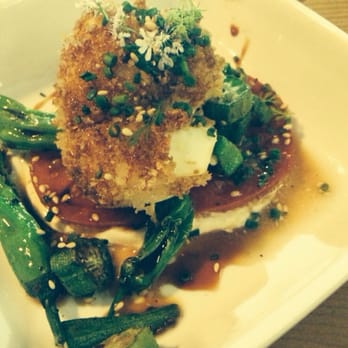 Prubechu - This is a soft boiled egg breaded and deep fried. With shishito peppers and okra - Guamanian Near Me - San Francisco, California Prubechu - This is a soft boiled egg breaded and deep fried. With shishito peppers and okra - Guamanian Near Me - San Francisco, California