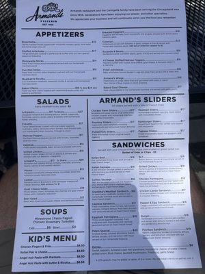 Menu photo 2 Armand's Pizzeria Arlington Heights, IL