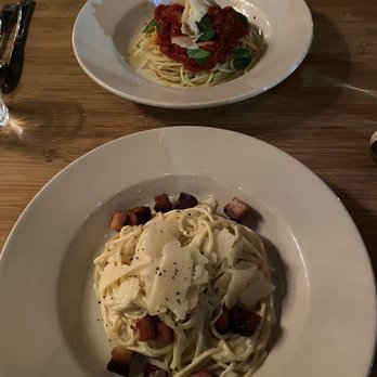 The Black Cypress - Pomodoro w/ meatballs and Carbonara, both were amazing - New American Near Me - Pullman, Washington The Black Cypress - Pomodoro w/ meatballs and Carbonara, both were amazing - New American Near Me - Pullman, Washington
