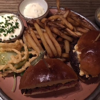 Chestnut - Kobe burger "EOTS" (everything on the side) - New American Near Me - Asheville, North Carolina Chestnut - Kobe burger "EOTS" (everything on the side) - New American Near Me - Asheville, North Carolina