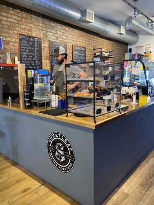 Black Milk Coffee and Crepe by null