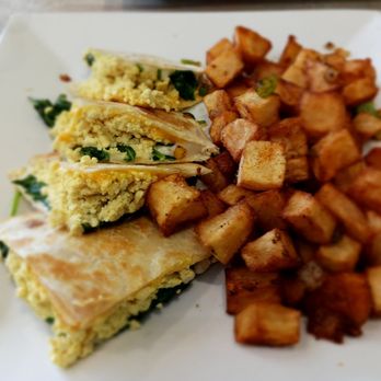 Simply Green Cafe - Tofu scramble quesadilla 9.95 - Vegan Near Me - Ramsey, New Jersey