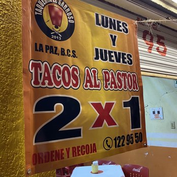 Taqueria El Sabroso - 2 for 1 tacos on Monday and Thursday! - Tacos Near Me - La Paz, BCS Taqueria El Sabroso - 2 for 1 tacos on Monday and Thursday! - Tacos Near Me - La Paz, BCS