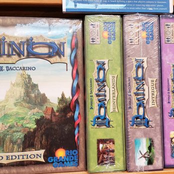 Board Game Paradise - Dominion is a fun deck-building game in a medieval setting. Garner wealth and lay a curse or three on the opponents. - Tabletop Games Near Me - Redlands, California