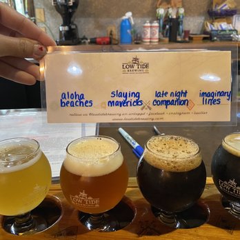 Low Tide Brewing - Flight with beers! All were delicious! - Breweries Near Me - Johns Island, South Carolina Low Tide Brewing - Flight with beers! All were delicious! - Breweries Near Me - Johns Island, South Carolina