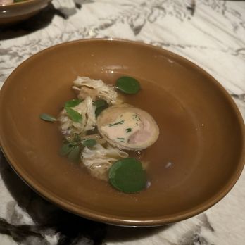 Mister Jiu's - Guinea hen, cauliflower, mushrooms, and restorative broth. - Chinese Near Me - San Francisco, California Mister Jiu's - Guinea hen, cauliflower, mushrooms, and restorative broth. - Chinese Near Me - San Francisco, California