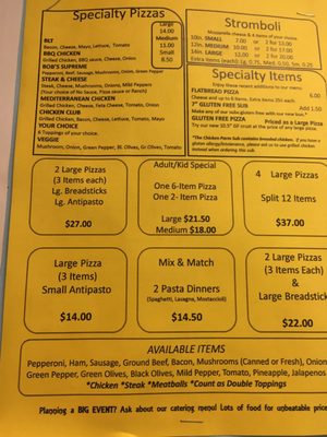 Menu photo 1 Bob's Original Pizza Flint, MI