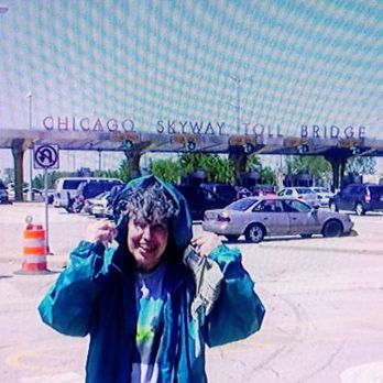 Chicago Skyway - Rita Rinelli at the Chicago Skyway Toll Bridge's former plaza, now abandoned, about 2007. - Transportation Near Me - Chicago, Illinois Chicago Skyway - Rita Rinelli at the Chicago Skyway Toll Bridge's former plaza, now abandoned, about 2007. - Transportation Near Me - Chicago, Illinois